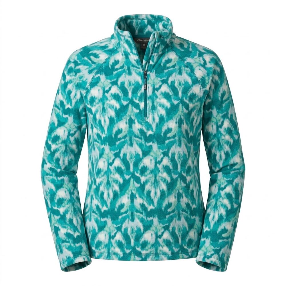 NWT Eddie Bauer Mock Neck Quarter Zip Fleece Sweatshirt Women Size M